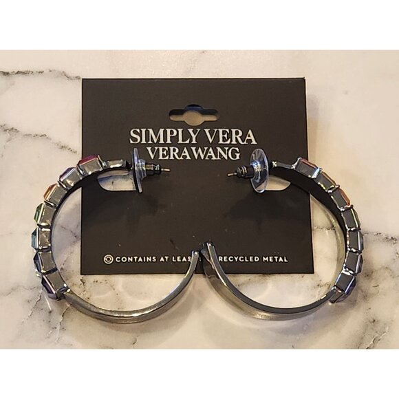 Simply Vera Vera Wang Hoop Earrings With Multicolor Gemstones - Picture 1 of 5